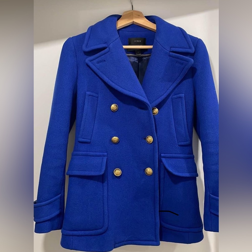 J Crew wool royal blue pea coat